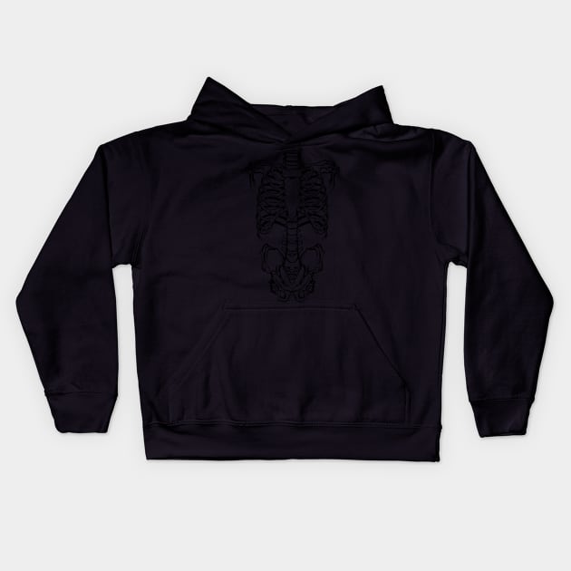 Skeleton Body (Black Print) Kids Hoodie by Hunter